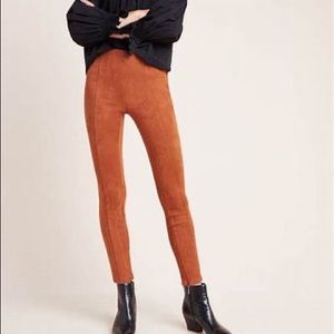 Anthropologie Faux Suede Legging in Chestnut